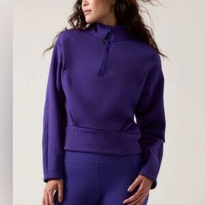 NWT Women's Athleta Purple Quarter-Zip Top